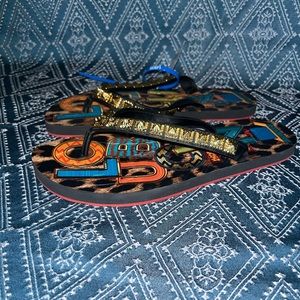 Christian Louboutin Multicolor Sandals with Gold Accents